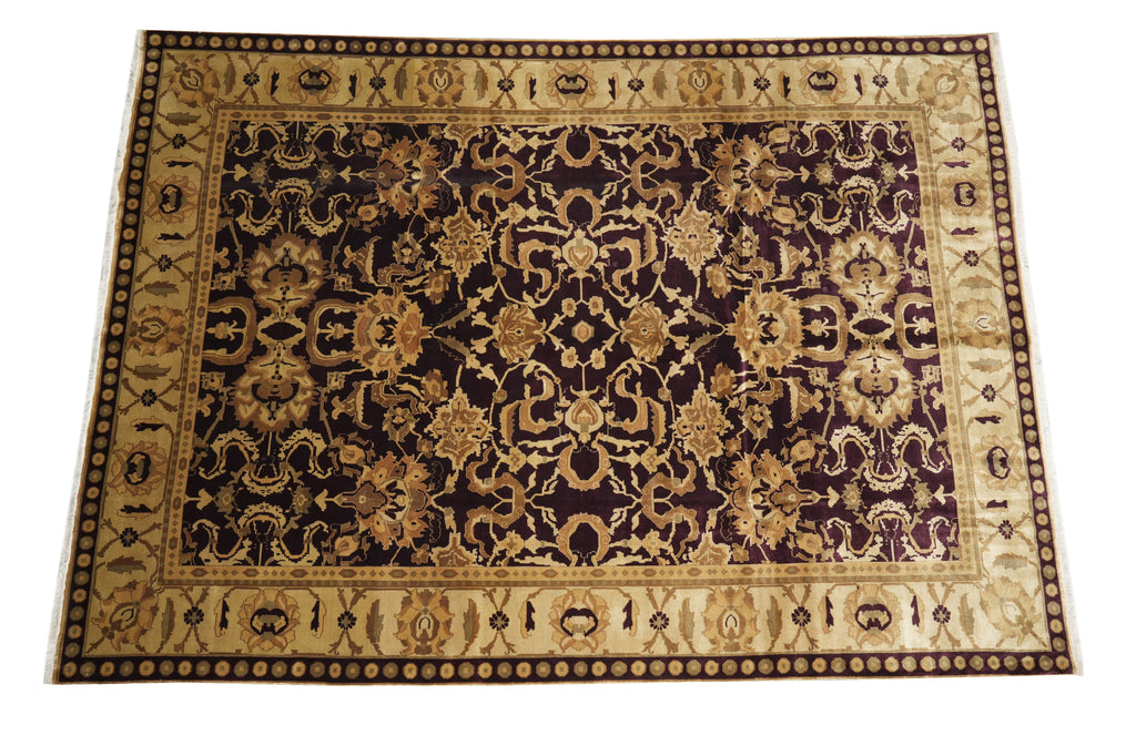 10 x 14 Eggplant Purple High Quality Agra Rug  #PIX-975