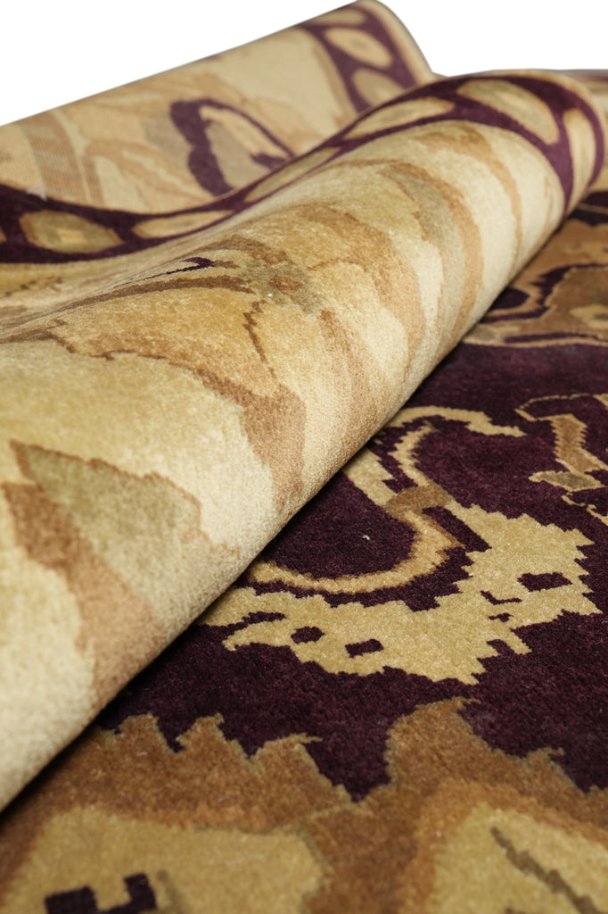 10 x 14 Eggplant Purple High Quality Agra Rug  #PIX-975