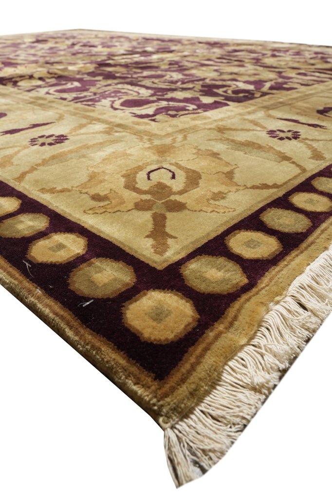 10 x 14 Eggplant Purple High Quality Agra Rug  #PIX-975