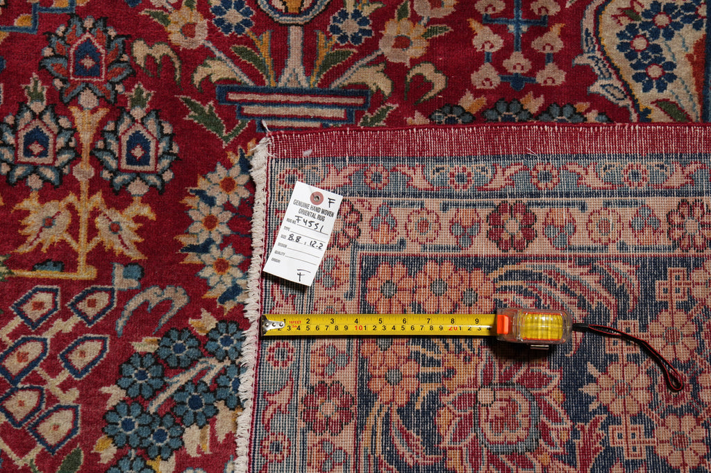 8.8 x 12 authentic Persian Najafabad Esfahan Rug Iran 1970's Sale #F-4551