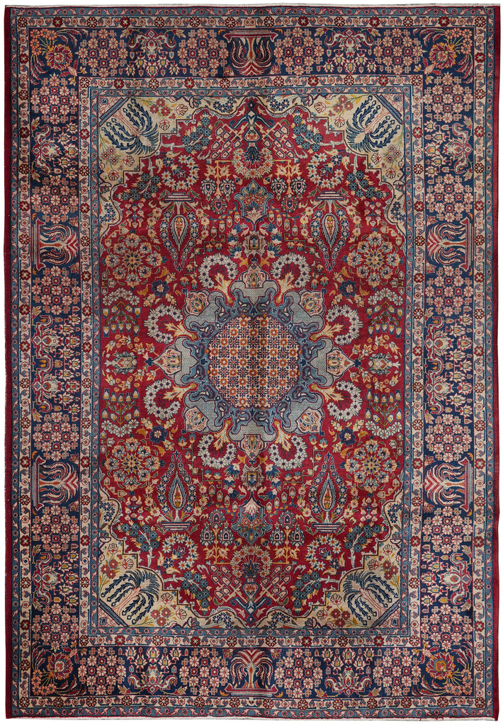 8.8 x 12 authentic Persian Najafabad Esfahan Rug Iran 1970's Sale