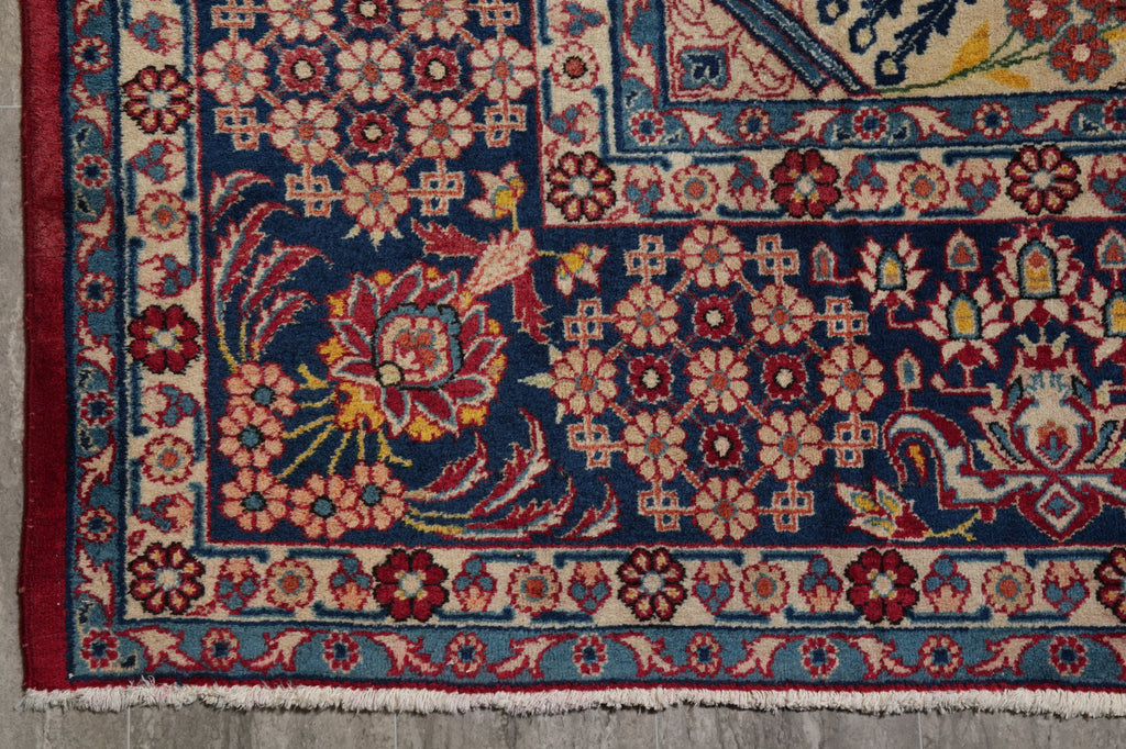 8.8 x 12 authentic Persian Najafabad Esfahan Rug Iran 1970's Sale #F-4551