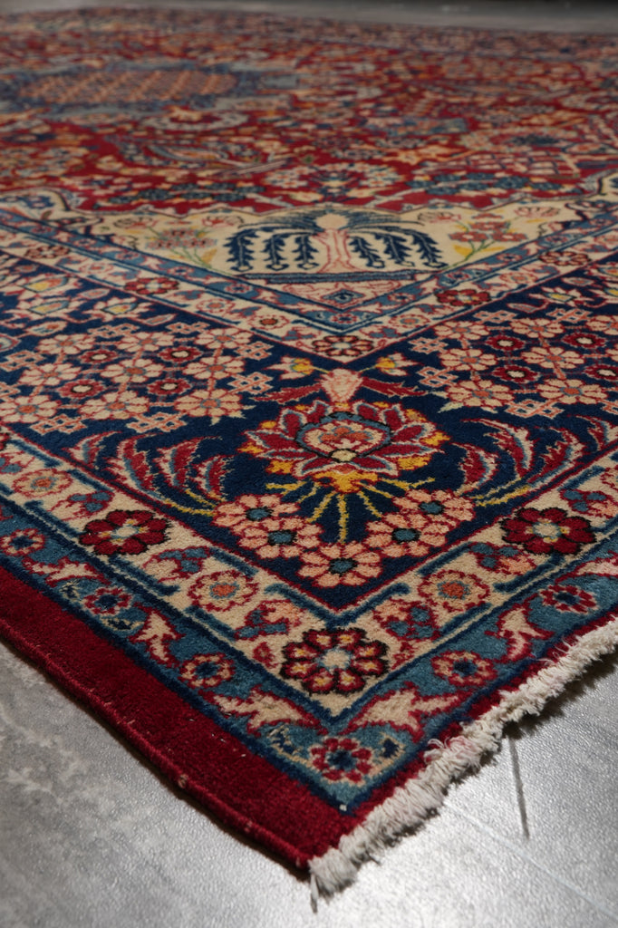 8.8 x 12 authentic Persian Najafabad Esfahan Rug Iran 1970's Sale #F-4551