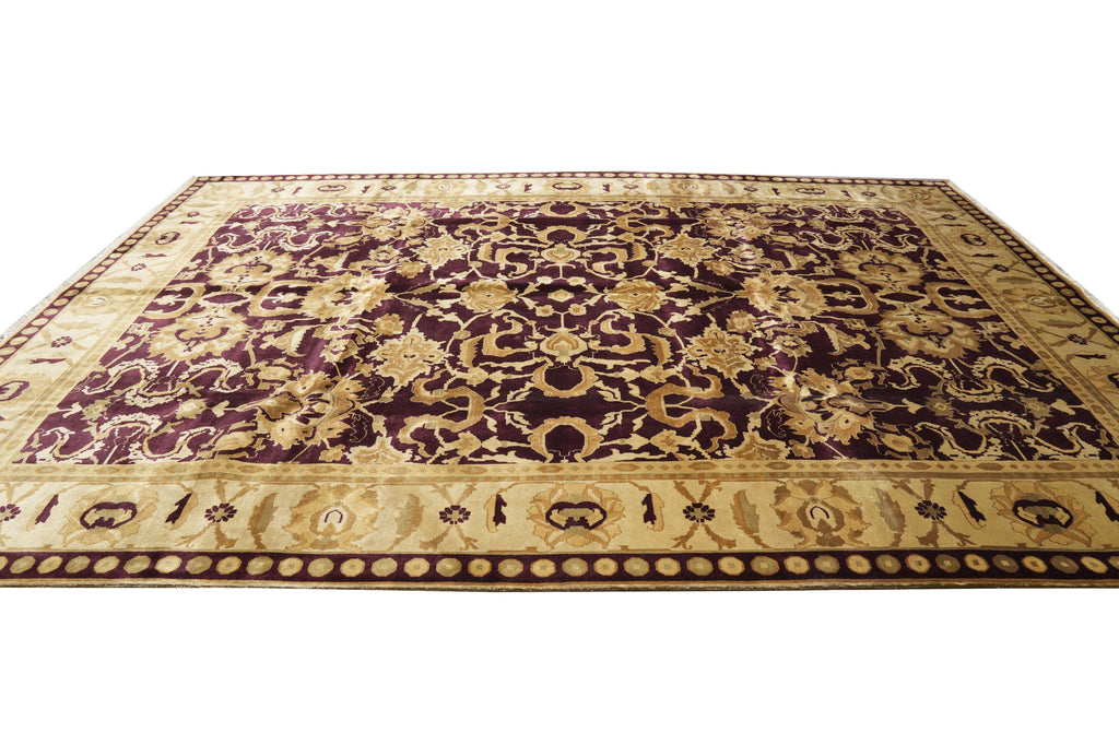 10 x 14 Eggplant Purple High Quality Agra Rug  #PIX-975