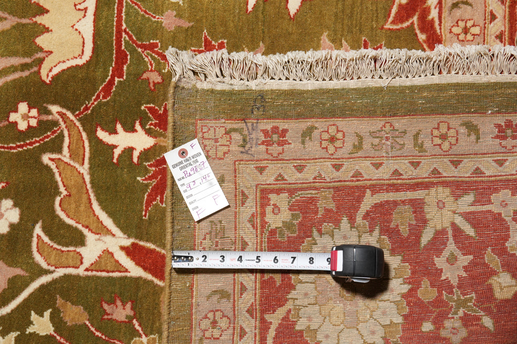9.8 x 14.6 Quality Agra Rug Olive Green #PIX-9887