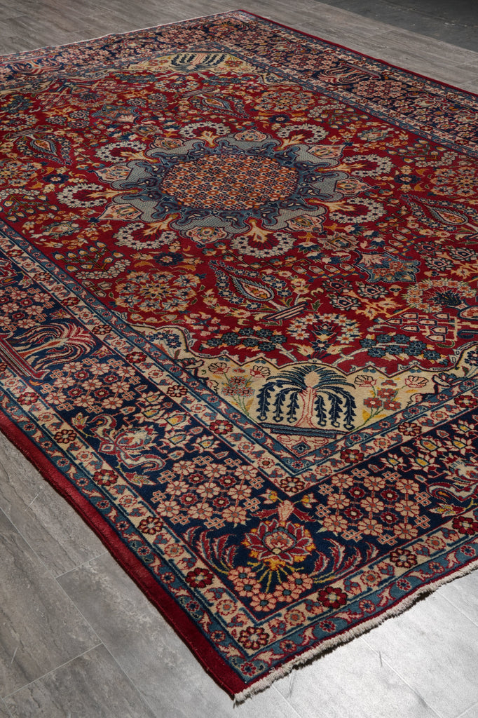 8.8 x 12 authentic Persian Najafabad Esfahan Rug Iran 1970's Sale #F-4551