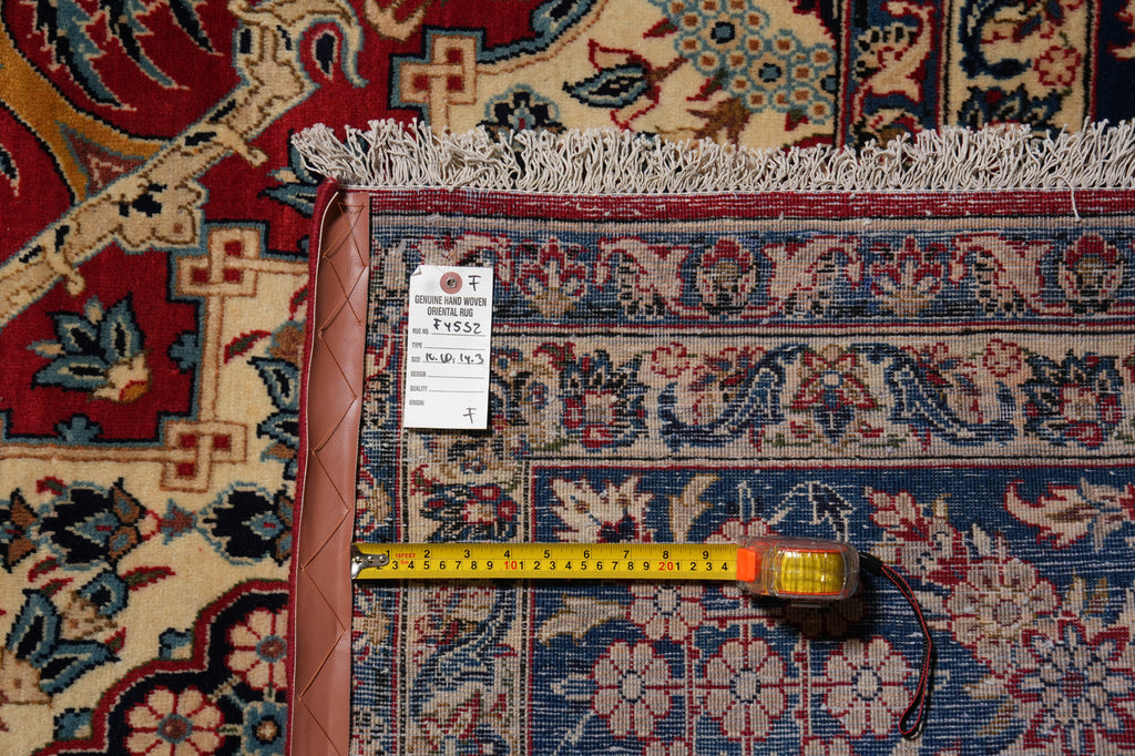11 x 14.3 Authentic Persian Esfahan Najafabad Wool Iran Rug #F-4552