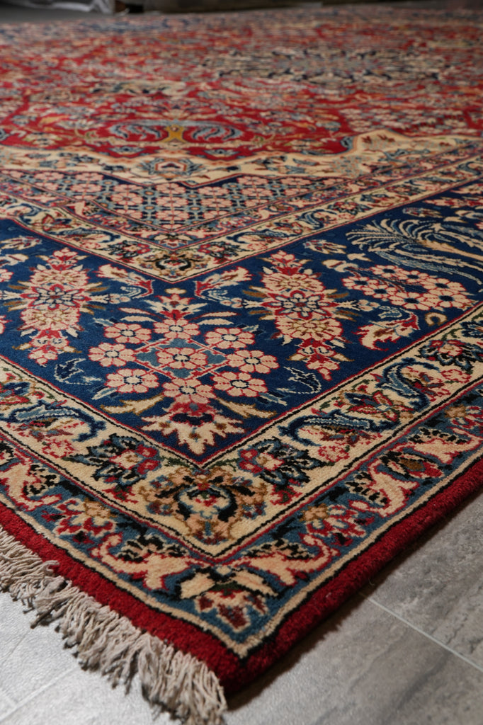 11 x 14.3 Authentic Persian Esfahan Najafabad Wool Iran Rug #F-4552