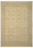Load image into Gallery viewer, A rectangular area rug with a traditional floral pattern in muted beige, cream, and pale blue-gray tones, shown flat against a white background.