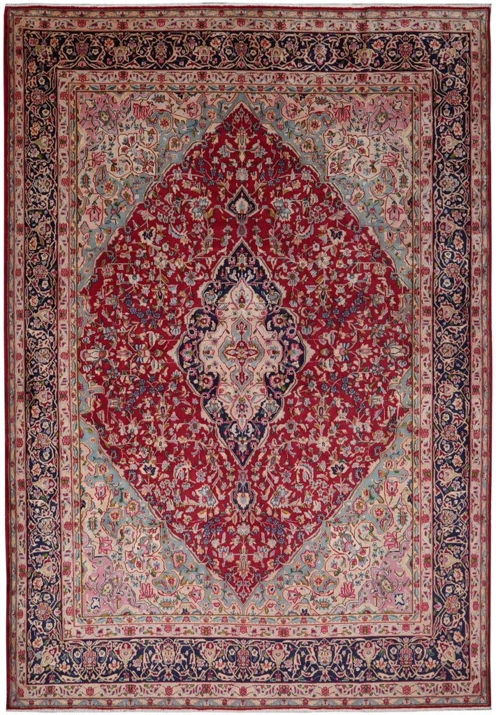 9.9 x 13.3 Authentic Persian Kerman Floral Rug 1970's Inventory Liquidation Sale