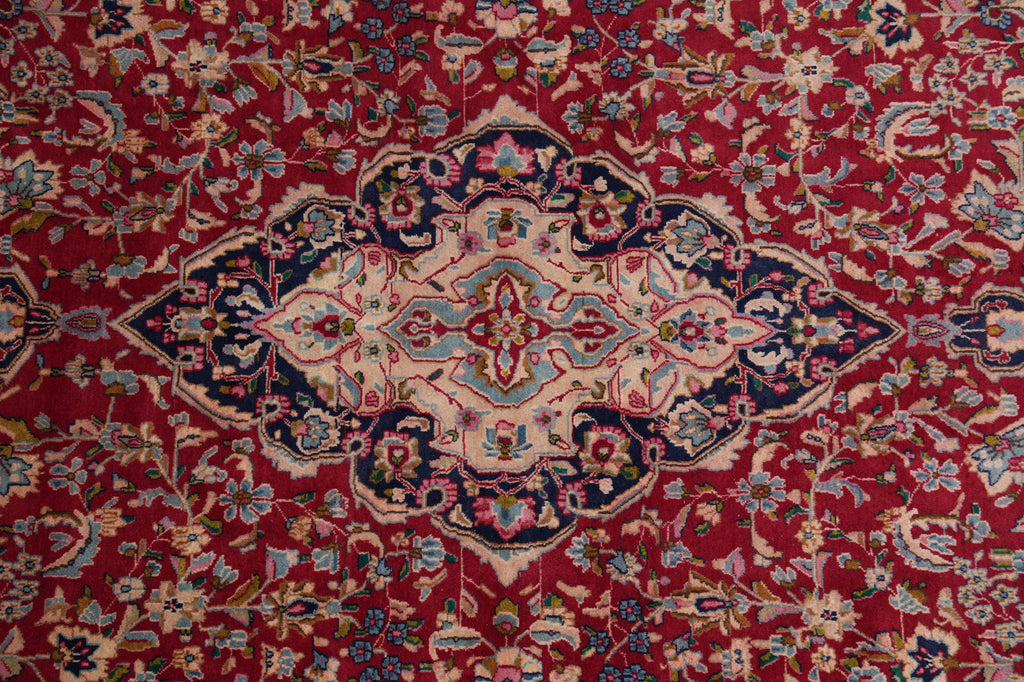 9.9 x 13.3 Authentic Persian Kerman Floral Rug 1970's Inventory Liquidation Sale #F-4553
