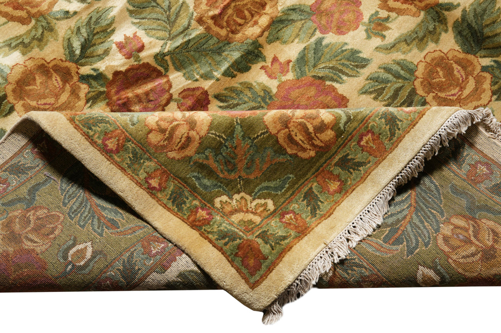 10 x 14 Floral Hand-Knotted Jaipur Rug #PIX-2293