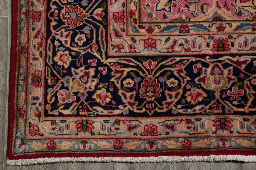 9.9 x 13.3 Authentic Persian Kerman Floral Rug 1970's Inventory Liquidation Sale #F-4553