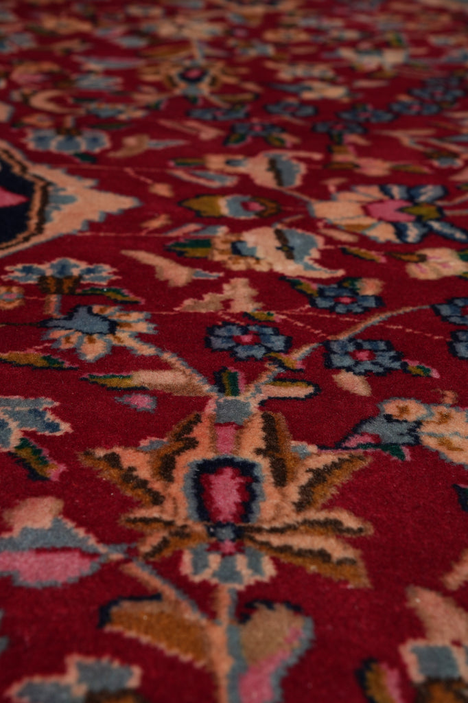 9.9 x 13.3 Authentic Persian Kerman Floral Rug 1970's Inventory Liquidation Sale #F-4553
