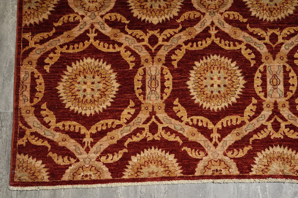 6 x 8.7 Hand-Knotted Transitional Chobi Peshawar Rug MODERN #HT-8825