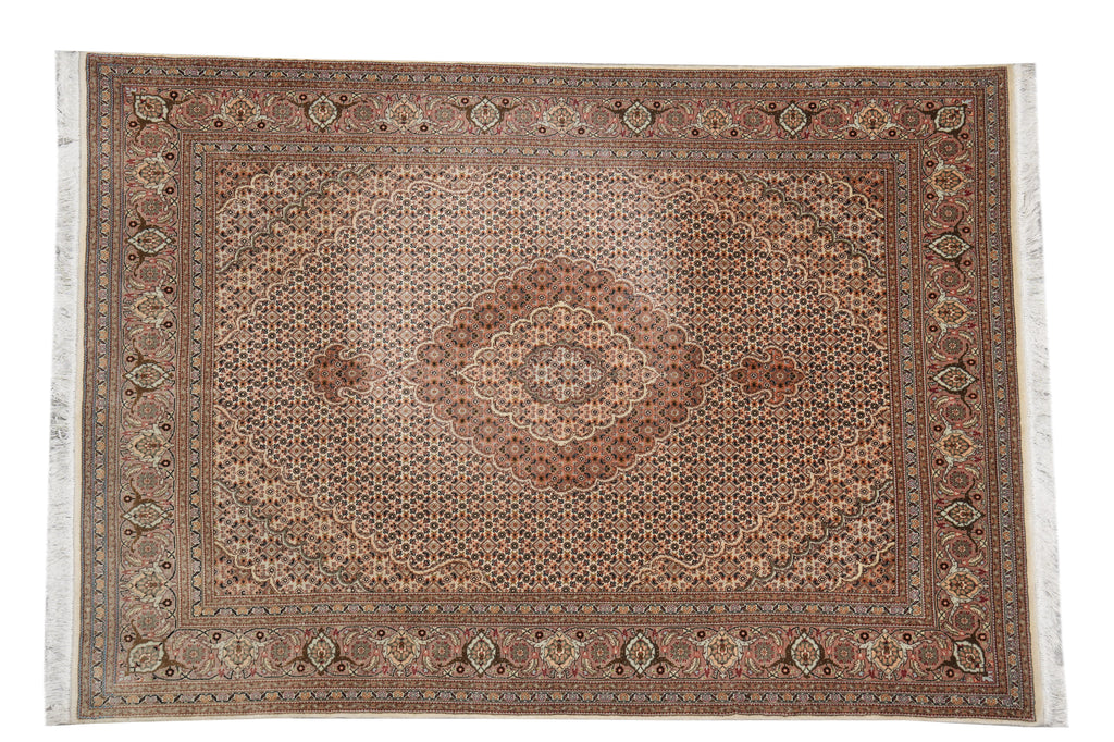 5 x7 Authentic Persian Mahi Tabriz Fine Rug Wool and Silk 400 KPSI #F-4371