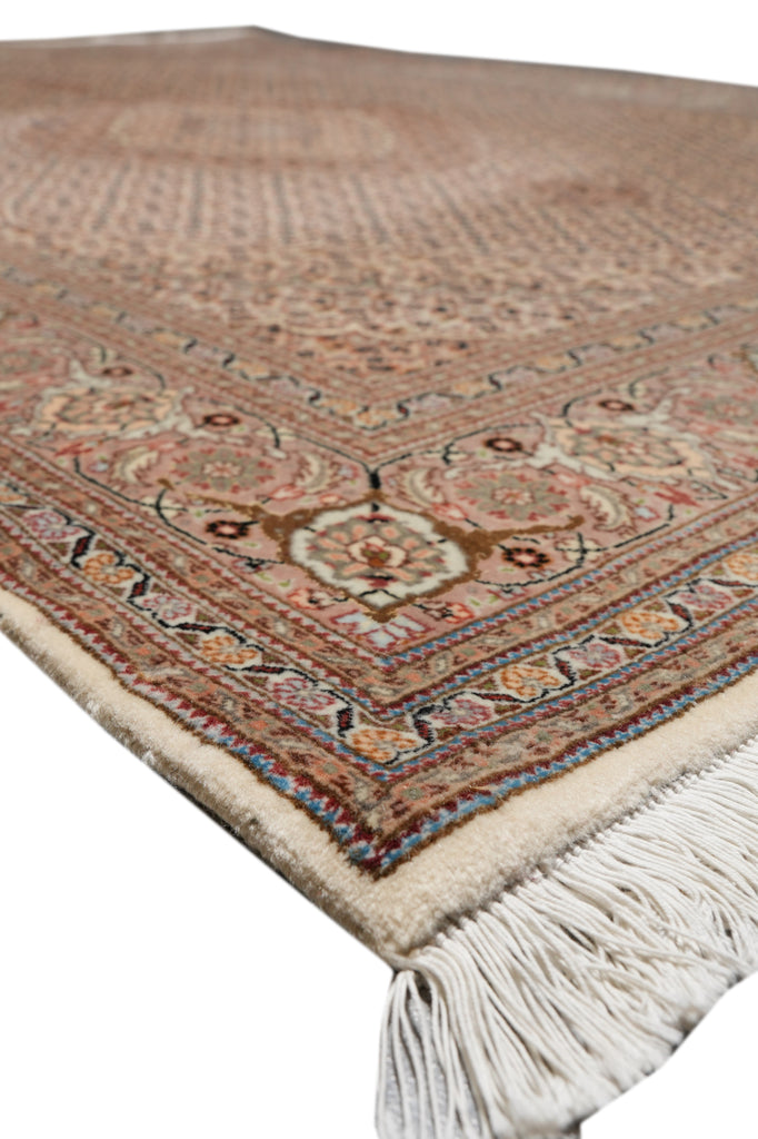 5 x7 Authentic Persian Mahi Tabriz Fine Rug Wool and Silk 400 KPSI #F-4371