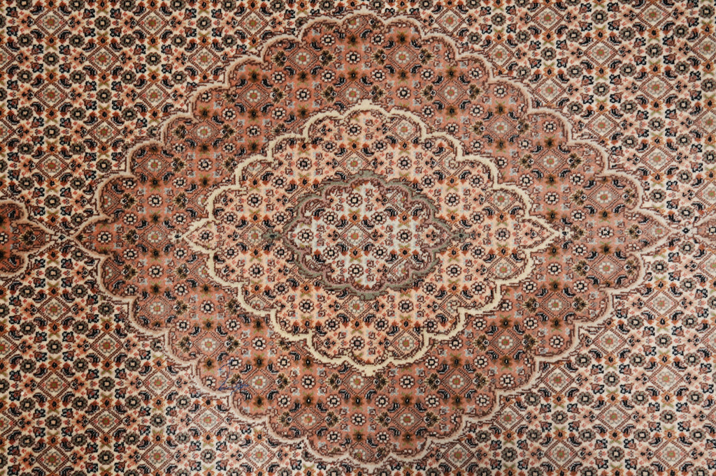 5 x7 Authentic Persian Mahi Tabriz Fine Rug Wool and Silk 400 KPSI #F-4371