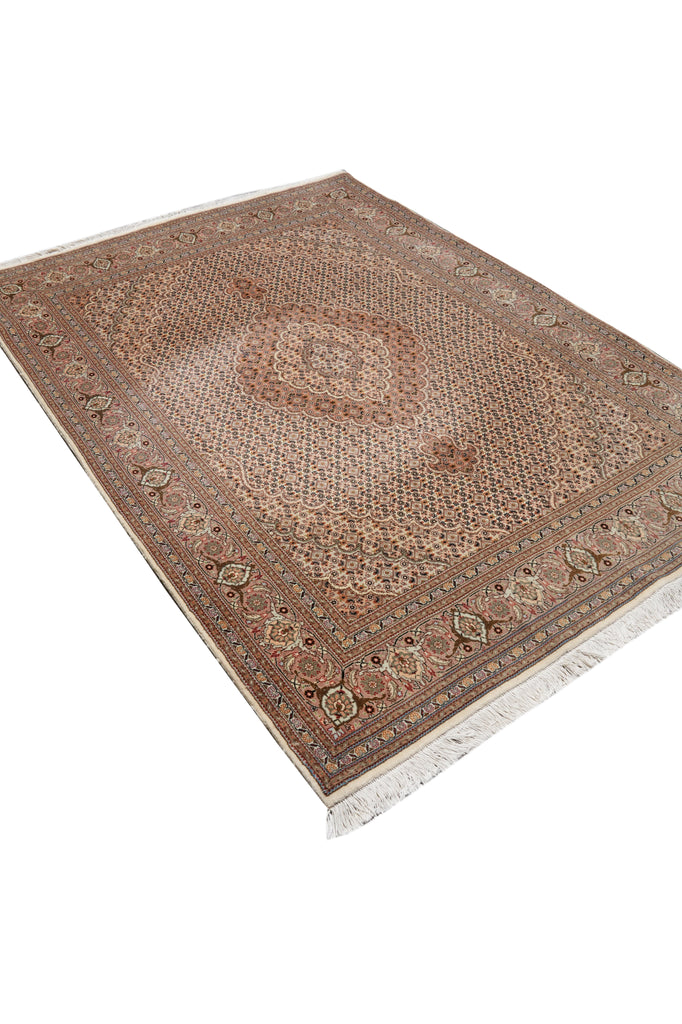 5 x7 Authentic Persian Mahi Tabriz Fine Rug Wool and Silk 400 KPSI #F-4371