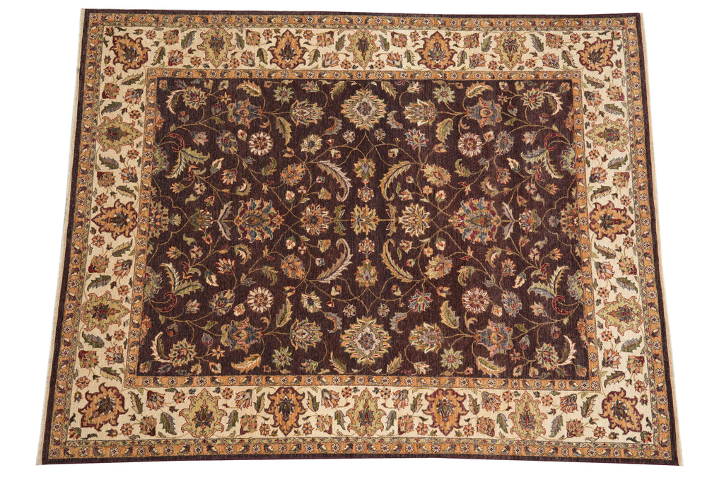 8 x 10 Chobi  Eggplant Brown Peshawar Rug #B-72247