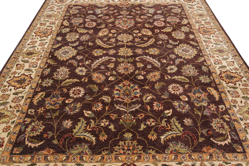 8 x 10 Chobi  Eggplant Brown Peshawar Rug #B-72247