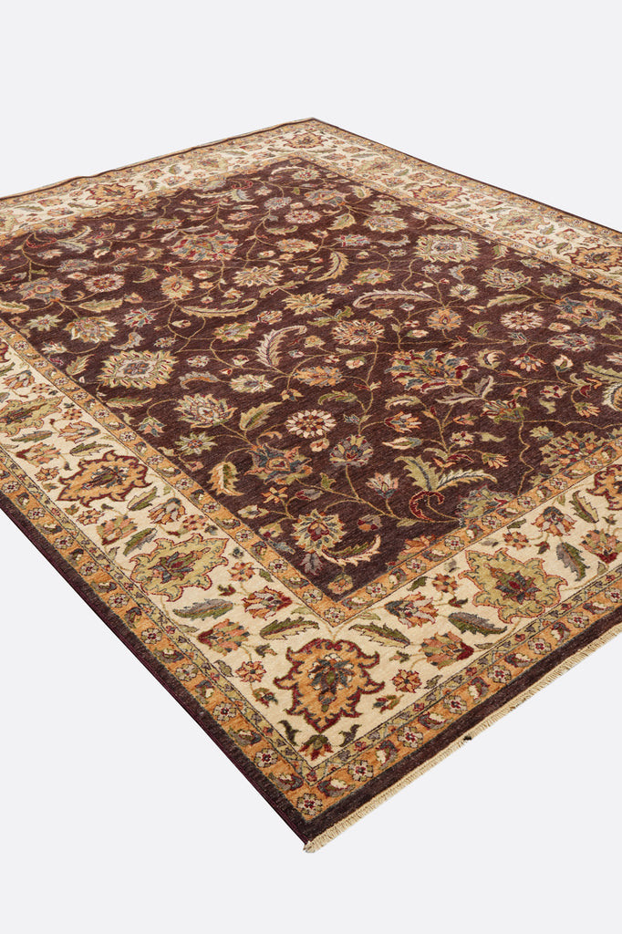 8 x 10 Chobi  Eggplant Brown Peshawar Rug #B-72247