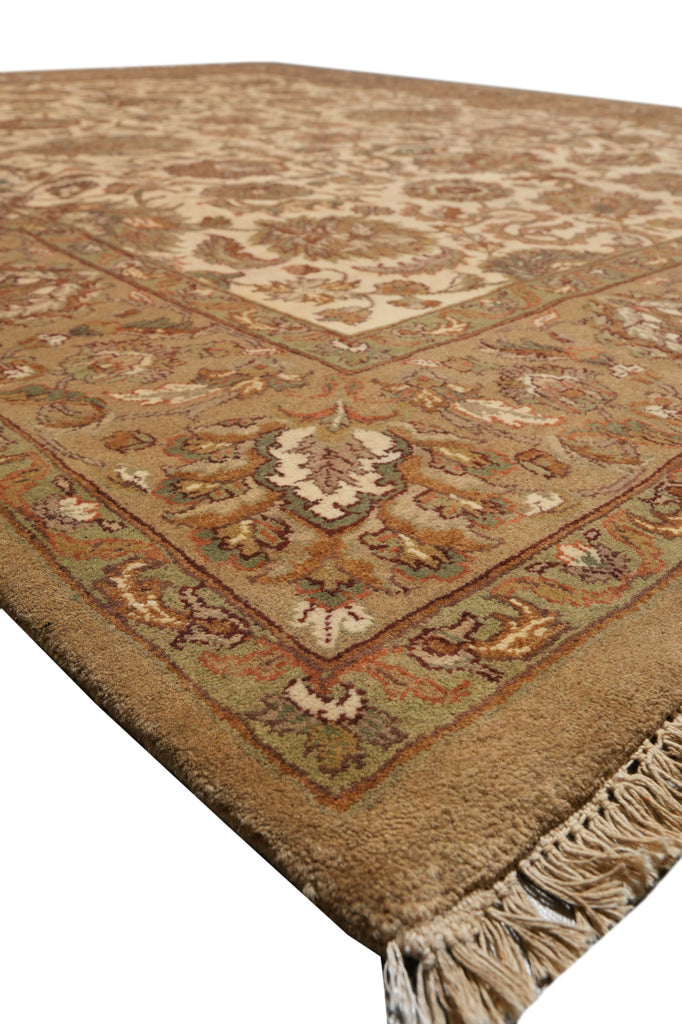 8 x 9.8  Beige Gold Handmade Jaipur Rug #PIX-3416