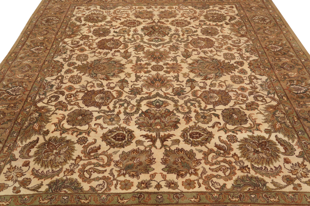 8 x 9.8  Beige Gold Handmade Jaipur Rug #PIX-3416