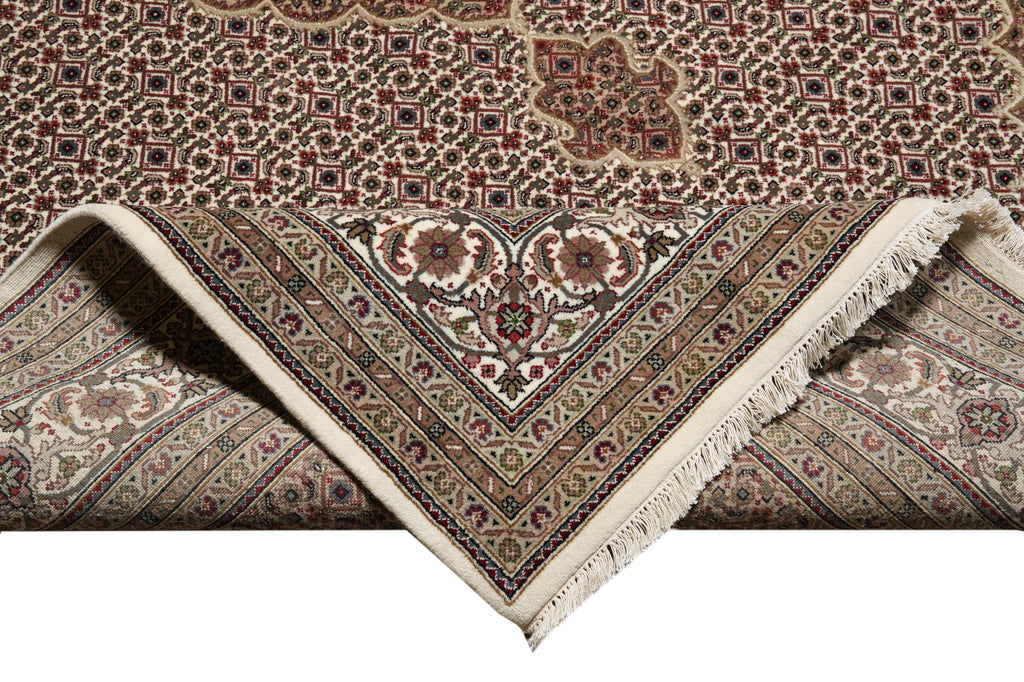 6.8 x 10 High Quality Handmade India Mahi Tabriz Wool and Silk Rug #PIX-43003