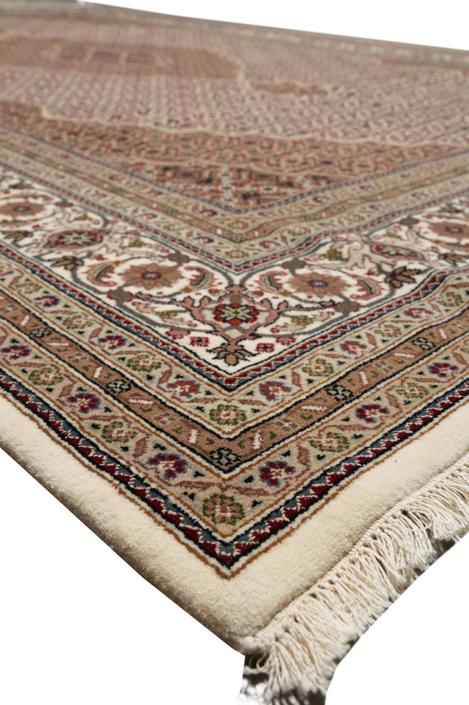 6.8 x 10 High Quality Handmade India Mahi Tabriz Wool and Silk Rug #PIX-43003