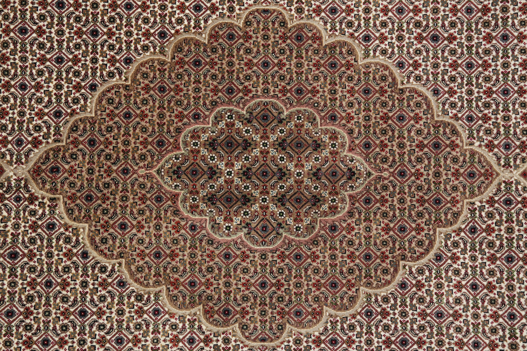 6.8 x 10 High Quality Handmade India Mahi Tabriz Wool and Silk Rug #PIX-43003