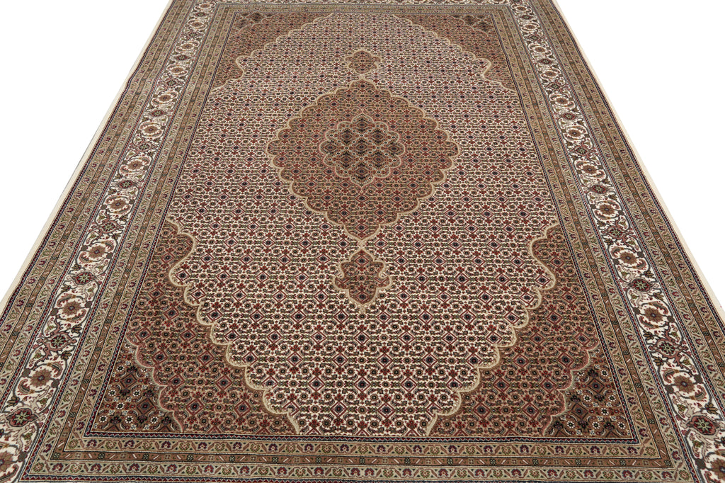 6.8 x 10 High Quality Handmade India Mahi Tabriz Wool and Silk Rug #PIX-43003