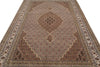 Load image into Gallery viewer, 6.8 x 10 High Quality Handmade India Mahi Tabriz Wool and Silk Rug #PIX-43003