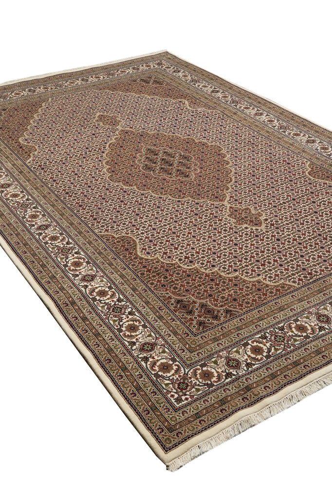 6.8 x 10 High Quality Handmade India Mahi Tabriz Wool and Silk Rug #PIX-43003
