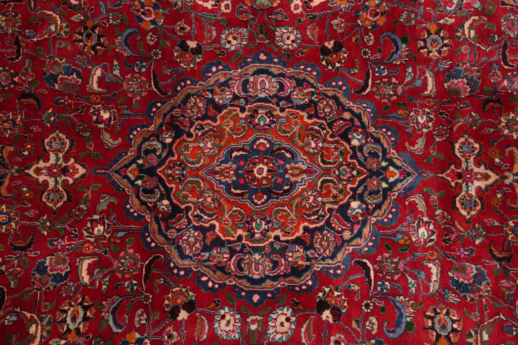 9.7 x 12.9 Authentic Persian Mashad Rug Traditional Iran Sale #F-4556