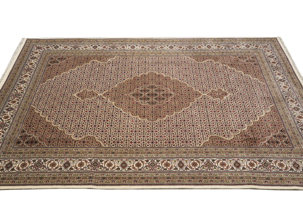 6.8 x 10 High Quality Handmade India Mahi Tabriz Wool and Silk Rug #PIX-43003