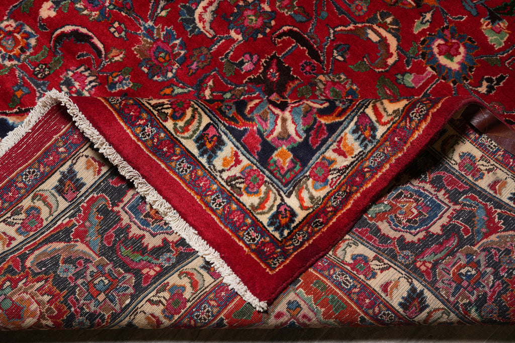 9.7 x 12.9 Authentic Persian Mashad Rug Traditional Iran Sale #F-4556