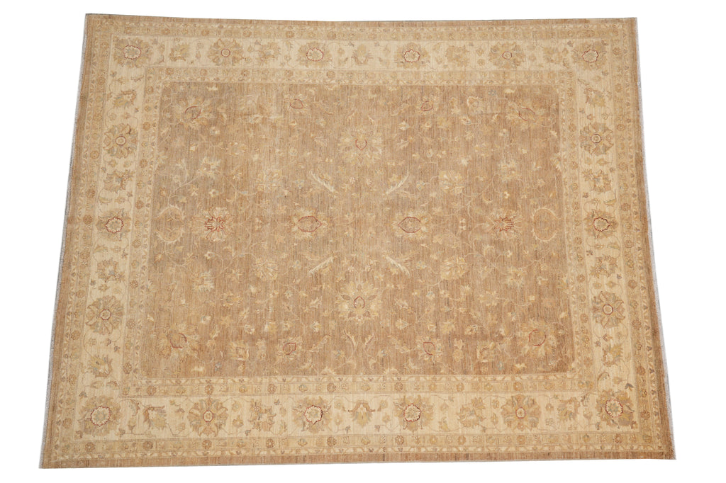 8 x 10 Brown Warm Natural Wool Chobi Peshawar Rug #PIX-20346