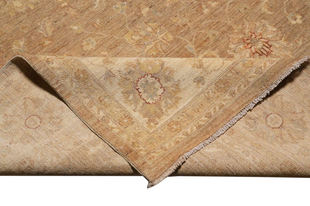 8 x 10 Brown Warm Natural Wool Chobi Peshawar Rug #PIX-20346