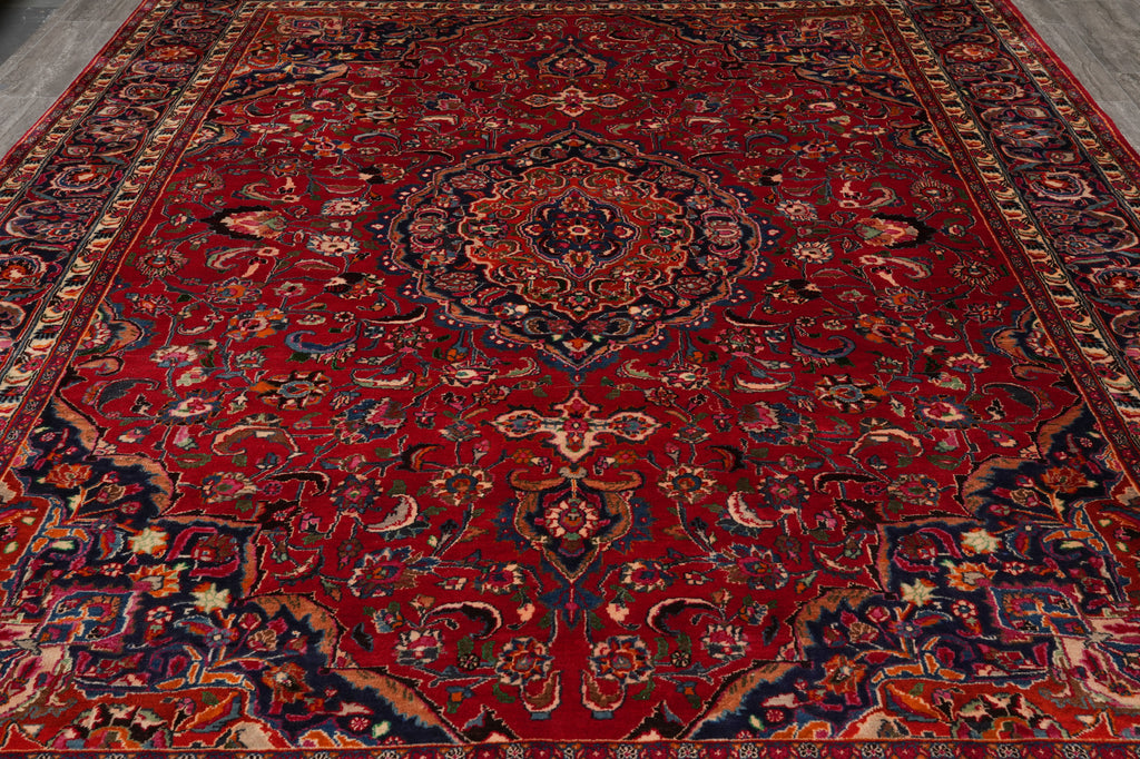 9.7 x 12.9 Authentic Persian Mashad Rug Traditional Iran Sale #F-4556