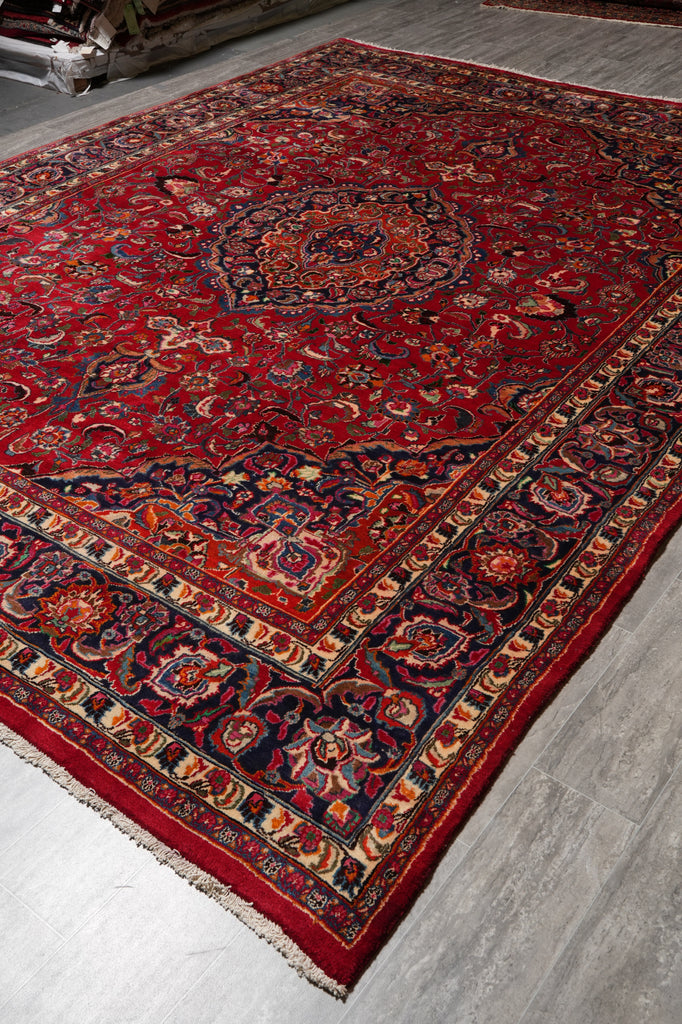 9.7 x 12.9 Authentic Persian Mashad Rug Traditional Iran Sale #F-4556