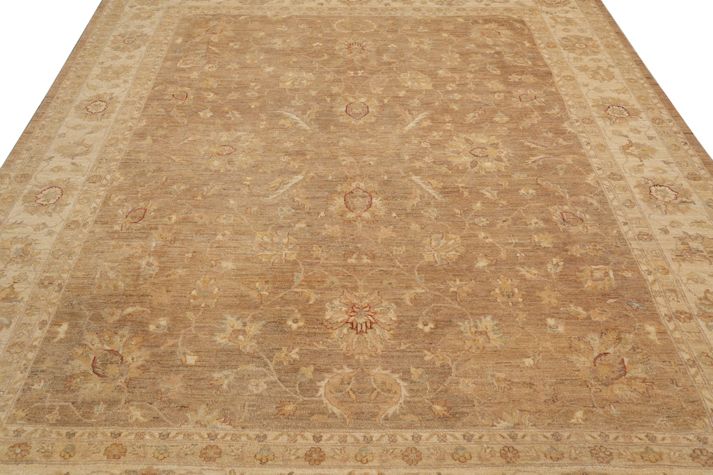 8 x 10 Brown Warm Natural Wool Chobi Peshawar Rug #PIX-20346