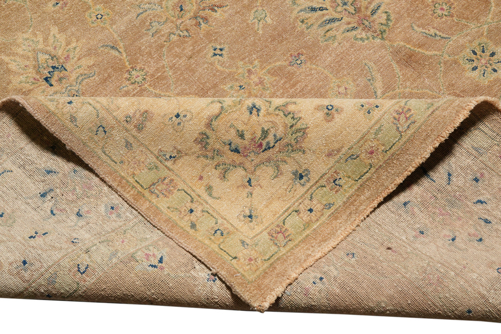 7.9 x 9.6 Peach Warm Natural Wool Chobi Peshawar Rug #PIX-804-68