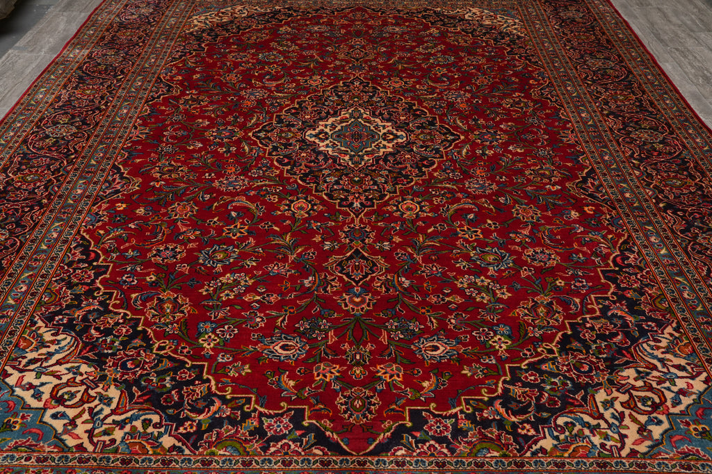 9.6 x 13.8 Authentic Persian Kashan Rug Sale Liquidation Inventory #F-4559