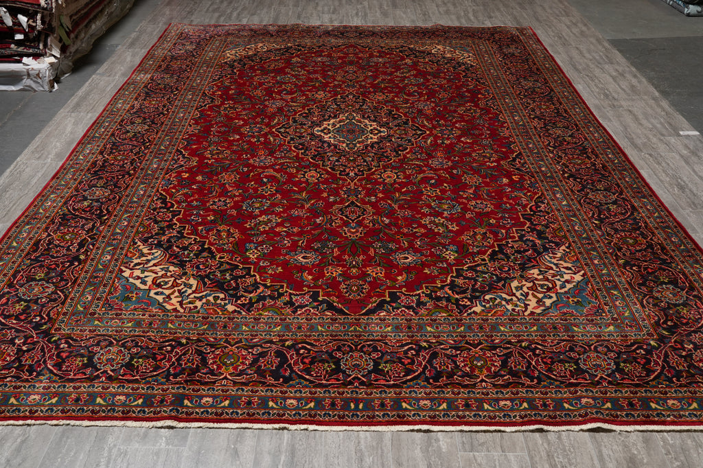 9.6 x 13.8 Authentic Persian Kashan Rug Sale Liquidation Inventory #F-4559
