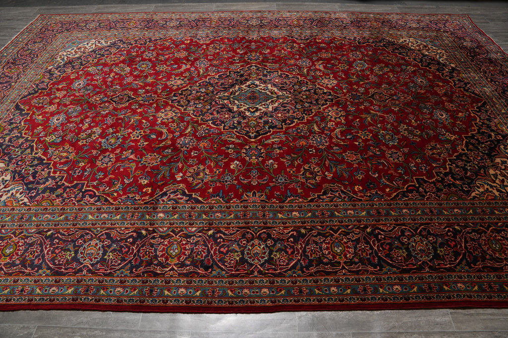 9.6 x 13.8 Authentic Persian Kashan Rug Sale Liquidation Inventory #F-4559