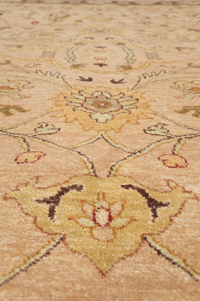 7.9 x 9.9 Natural Wool Hand-Knotted Rug Tan Brown #PIX-14093