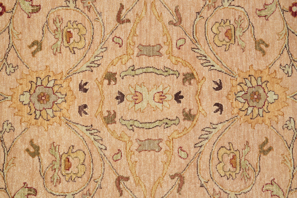 7.9 x 9.9 Natural Wool Hand-Knotted Rug Tan Brown #PIX-14093