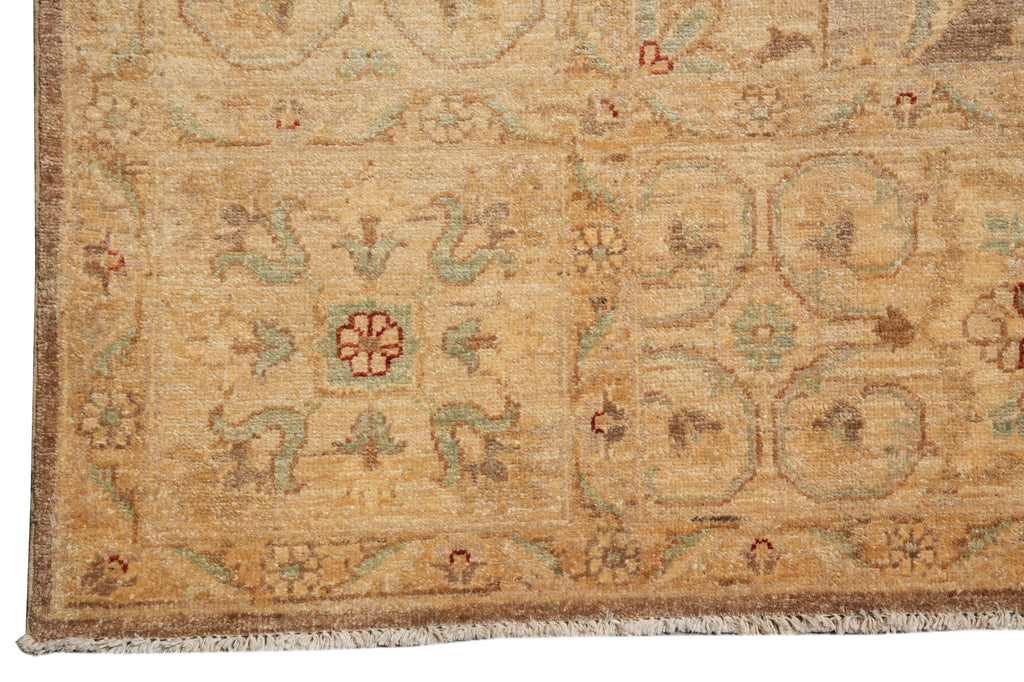 8 x 9.9 Natural  Brown Chotan Carpet Wool Handmade Rug #PIX-13550