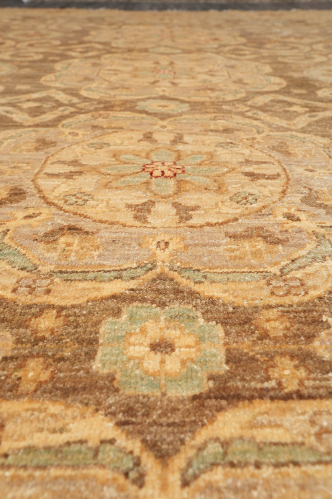 8 x 9.9 Natural  Brown Chotan Carpet Wool Handmade Rug #PIX-13550
